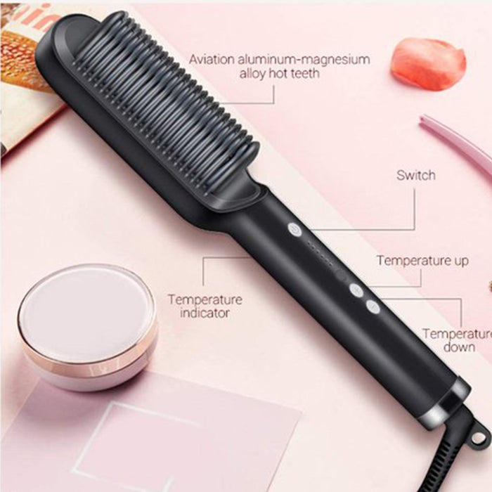 Professional Hair Straightener Tourmaline Ceramic Hair Curler Brush Hair Comb