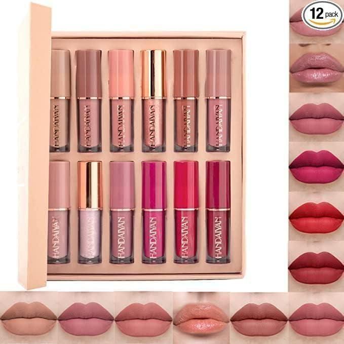 Velvet Matte Liquid Lipstick - Set of 12 Pcs (Waterproof)