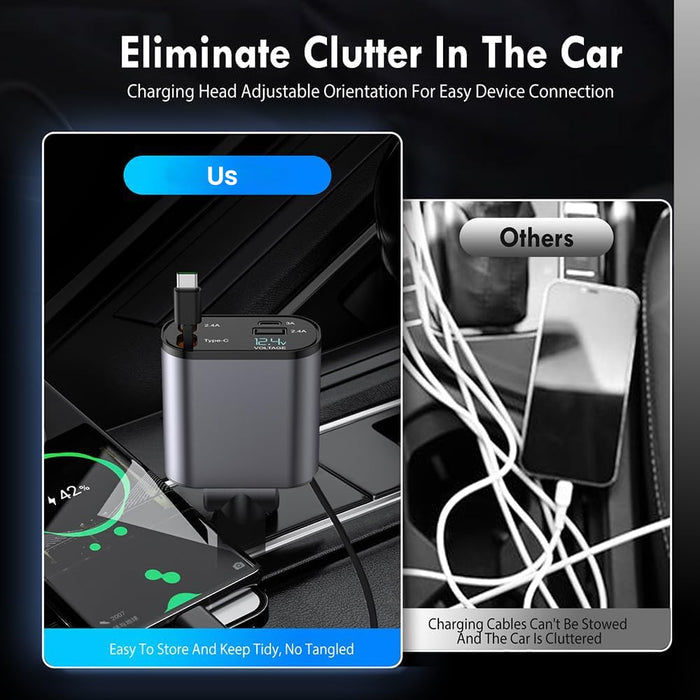 Original - Smart Retract: Retractable Car Charger | Super Fast Car Phone Charger | New 2025