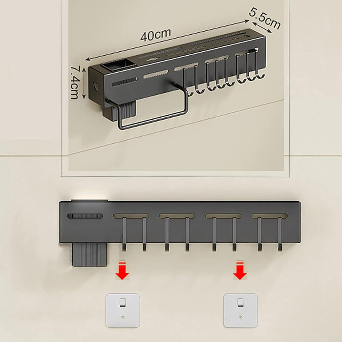 Kitchen Shelf Stainless Steel Floating Shelves Wall Mount Knife Holder