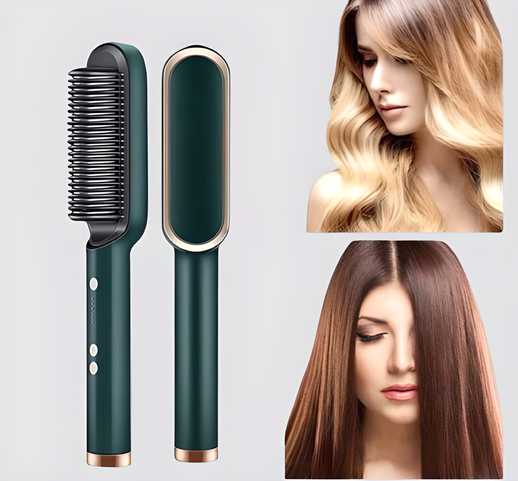 Professional Hair Straightener Tourmaline Ceramic Hair Curler Brush Hair Comb