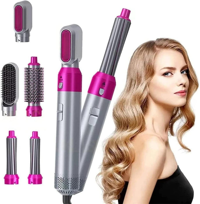 5 in 1 Multifunctional Hair Dryer Styling Tool, Detachable Multi-Head Hot Air Comb with Negative Ion Automatic Suction Hair Curler