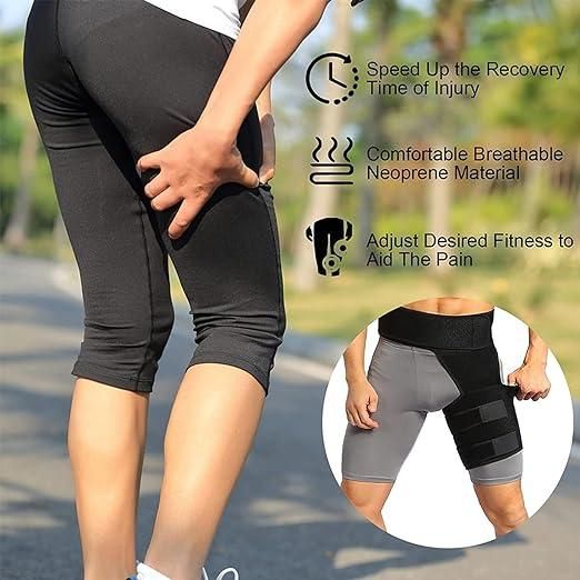 Hip Brace Compression Brace for Hamstring Injury, Sprains, Sciatic Nerve Support, Fitness, Running & Yoga