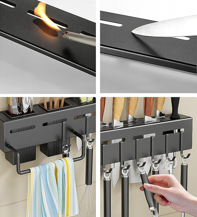 Kitchen Shelf Stainless Steel Floating Shelves Wall Mount Knife Holder