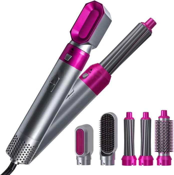 5 in 1 Multifunctional Hair Dryer Styling Tool, Detachable Multi-Head Hot Air Comb with Negative Ion Automatic Suction Hair Curler